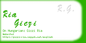 ria giczi business card